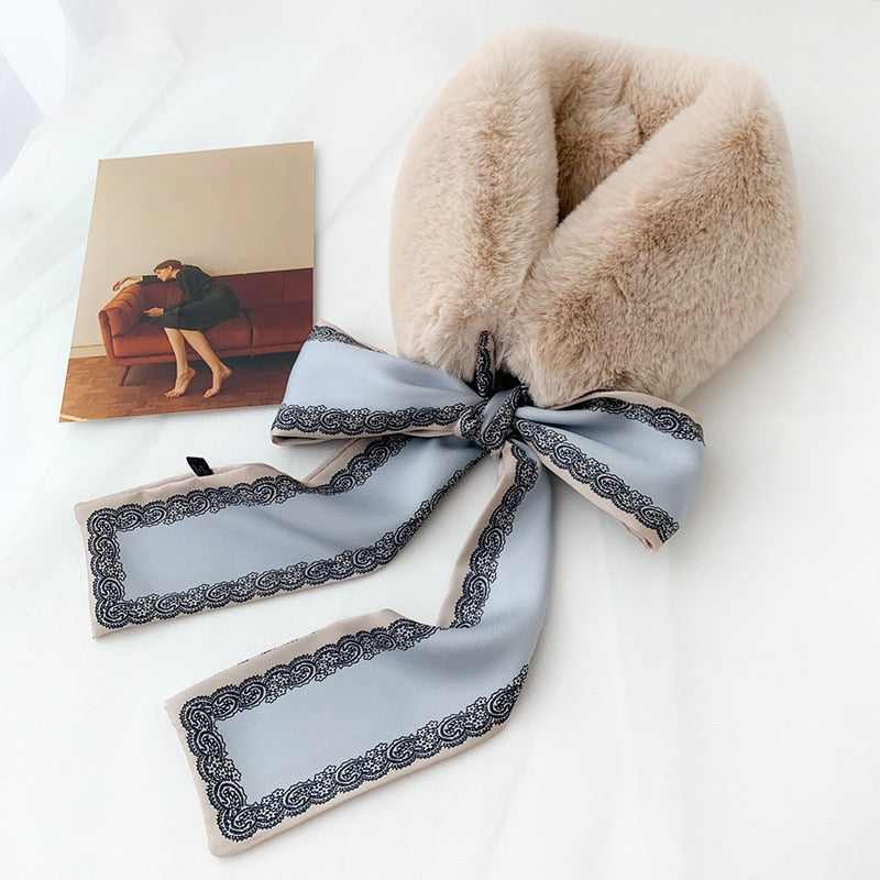 New Fashion Soft Women Faux Rabbit Fur Collar Scarf