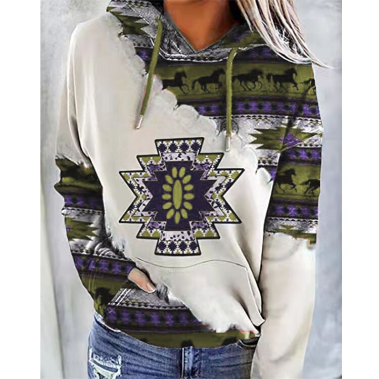 Women Hood Sweatshirts Winter Spring Patchwork