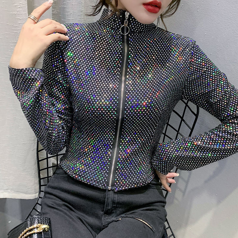 Autumn Jacket Women New Glitter Sequined Jacket