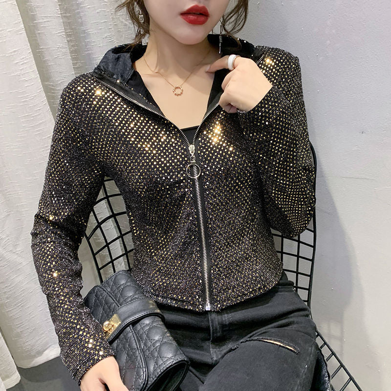 Autumn Jacket Women New Glitter Sequined Jacket