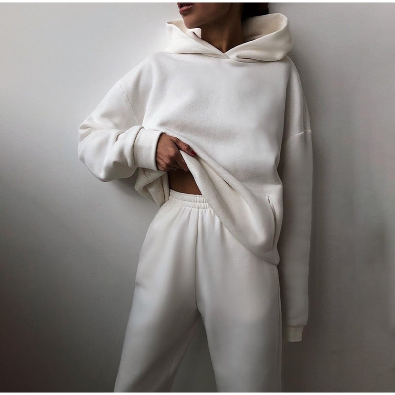 Women Tracksuit Hoodies Casual Solid Long Sleeve