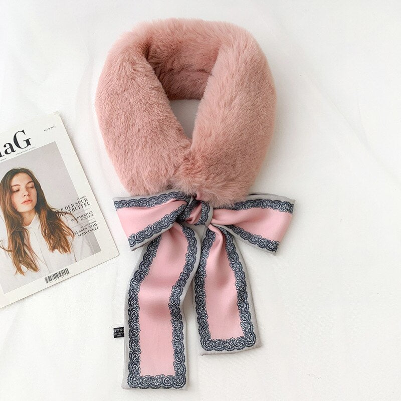 New Fashion Soft Women Faux Rabbit Fur Collar Scarf