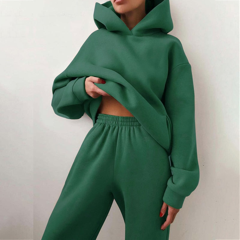 Women Tracksuit Hoodies Casual Solid Long Sleeve