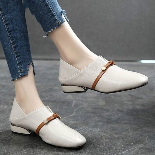 Leather Loafers Mixed Ladies Ballet Flats Shoes